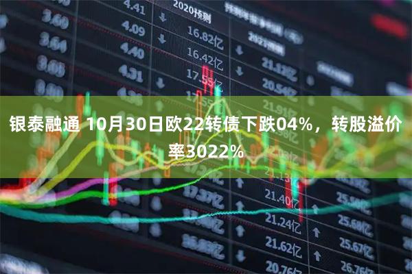 银泰融通 10月30日欧22转债下跌04%，转股溢价率3022%